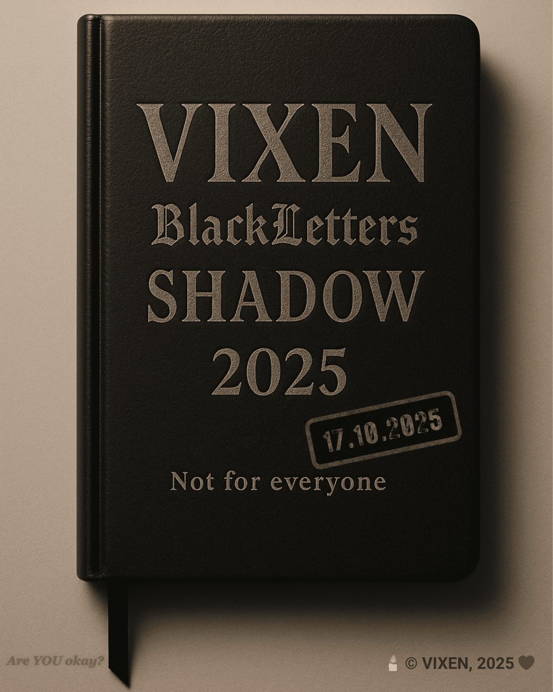 NOW entry_001 – stolen diary page, VIXEN Black Letters